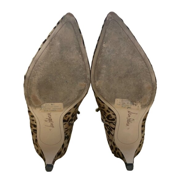 Sam Edelman Women’s Leopard Print Kinsey Leather Pointed Toe Ankle Boots Size 7 - Picture 11 of 12